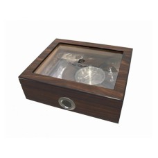 Humidor mit GeschenkSet - Braun, spanischer Zeder, für 30 Zigarren, Pierre Cardin