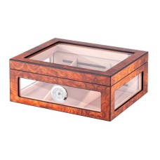 Humidor - hellbraun, Glasdeckel, spanischer Zeder, für 80 Zigarren