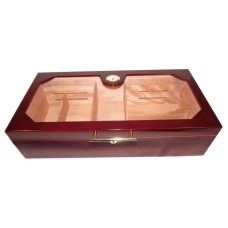 Gastrohumidor - bordeaux, mit Glasdeckel, spanischer Zeder, für 150 Zigarren