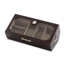 Humidor - bordeaux, mit Glasdeckel, spanischer Zeder, für 150 Zigarren