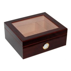 Humidor - bordeaux, mit Glasdeckel, spanischer Zeder, für 40 Zigarren