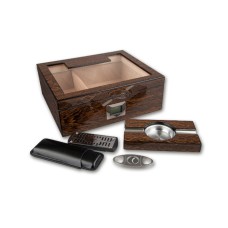 Humidor mit GeschenkSet - Braun, spanischer Zeder, für 50 Zigarren