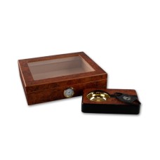 Humidor mit GeschenkSet - Wurzelholz, spanischer Zeder, für 40 Zigarren