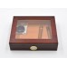 Humidor - Bordeauxrot, Glasdeckel, spanischer Zeder, für 30 Zigarren