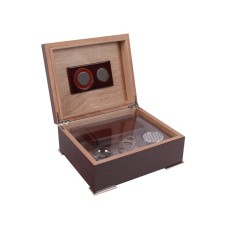 Humidor mit GeschenkSet - dunkelbraun, spanischer Zeder, für 40 Zigarren