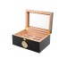 Humidor - Ebenholz-braun, Glasdeckel, spanischer Zeder, für 60 Zigarren