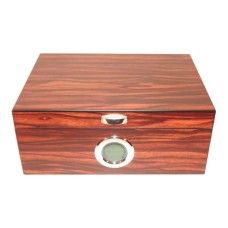 Humidor - Luxury Dunkelbraun, gestreifte, spanischer Zeder, für 50 Zigarren