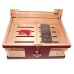 Humidor - Bordeauxrot, Glasdeckel, spanischer Zeder, für 80 Zigarren