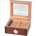 Humidor - cognacbraun, Glasdeckel, spanischer Zeder, für 40 Zigarren