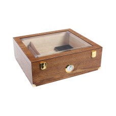 Humidor - hellbraun, Glasdeckel, spanischer Zeder, für 40 Zigarren