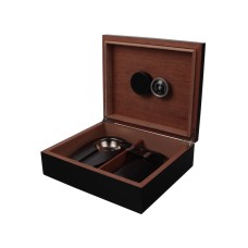 Humidor mit GeschenkSet - Schwarz, spanischer Zeder, für 30 Zigarren