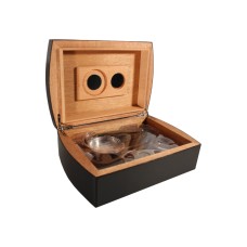 Humidor mit GeschenkSet - Carbon-Finish, spanischer Zeder, für 30 Zigarren - Achenty!