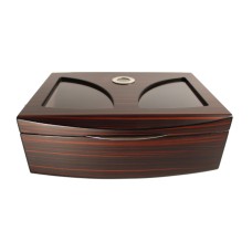 Humidor - schwarz-braun, Glasdeckel, spanischer Zeder, für 50 Zigarren