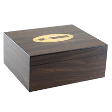 Humidor - Braun, Zigarre-dekor, spanischer Zeder, für 50 Zigarren