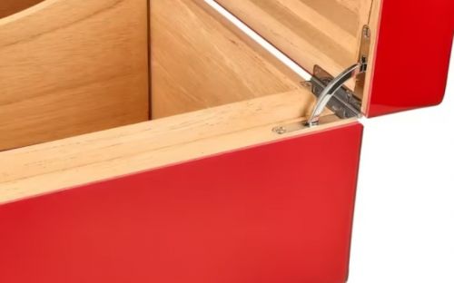 Caseti Paris Humidor, spanischer Zeder, für 80 Zigarren - Rot, Hochglanz lackiert