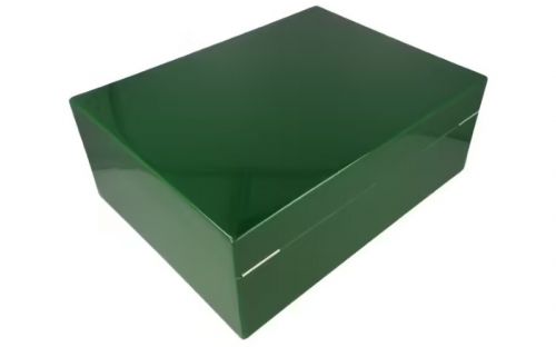 Caseti Paris Humidor, spanischer Zeder, für 80 Zigarren - Grün, Hochglanz lackiert