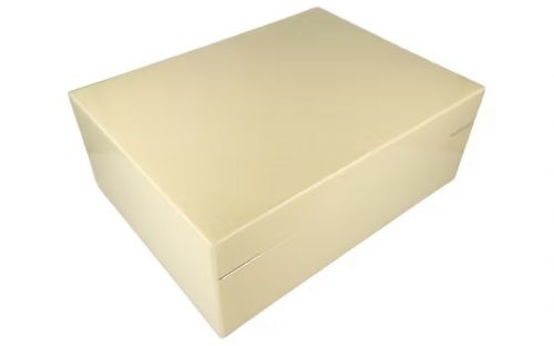 Caseti Paris Humidor, spanischer Zeder, für 80 Zigarren - Beige, Hochglanz lackiert