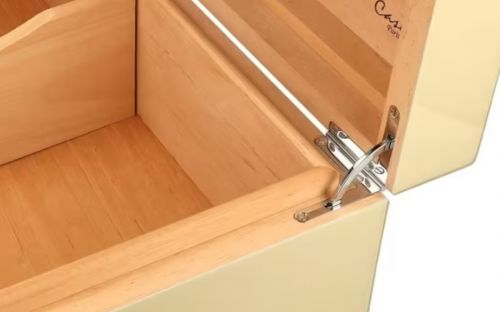Caseti Paris Humidor, spanischer Zeder, für 80 Zigarren - Beige, Hochglanz lackiert