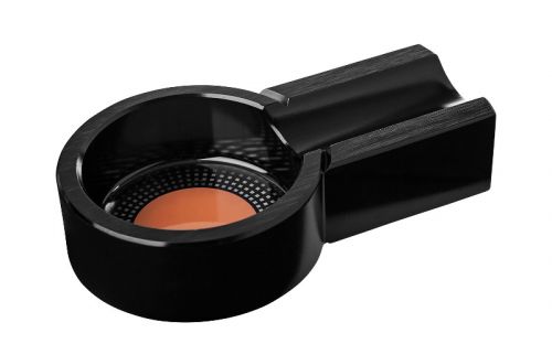 Zigarren Aschenbecher - schwarz Metall, rund