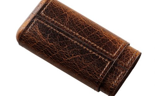 Zigarrenetui 3er Coronita - Angelo, Antik dunkelbraun (11x6cm)