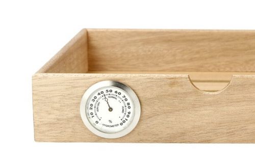 Humidorschrank für 80 Zigarren, spanischer Zeder, 4 Schubladen, Glastür - schwarz, Angelo