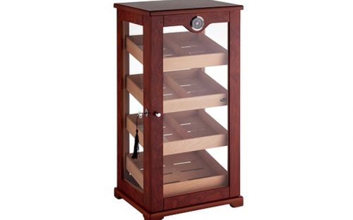 Humidorschrank - braun, Glastür, spanischer Zeder, für 150 Zigarren