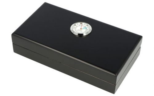 Reisehumidor für 15 Zigarren, spanischer Zeder (20x11x5cm) - schwarz, Angelo