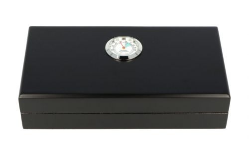 Reisehumidor für 15 Zigarren, spanischer Zeder (20x11x5cm) - schwarz, Angelo