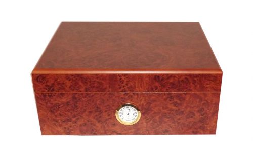 Humidor - Braun, Wurzelnholz-dekor, spanischer Zeder, für 40 Zigarren