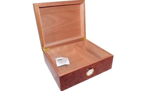 Humidor - Braun, Wurzelnholz-dekor, spanischer Zeder, für 40 Zigarren