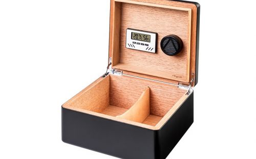 Humidor für 50 Zigarren, Zigarrenhalter aus spanischem Zedernholz, Befeuchter, digitaler Hygrometer - Angelo