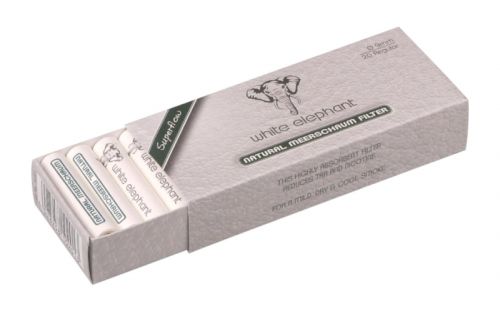 White Elephant Superflow Natur-Meerschaum-PfeifenFilter 9mm - 20St.