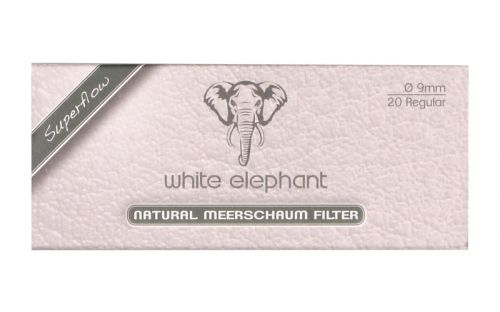 White Elephant Superflow Natur-Meerschaum-PfeifenFilter 9mm - 20St.
