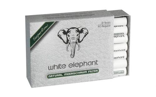 White Elephant Superflow Natur-Meerschaum-PfeifenFilter 9mm - 40St.
