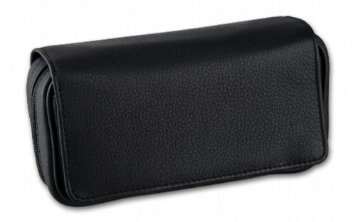 Pfeifentasche für 2 Pfeifen aus schwarzen Leder (18,5x6x9,5cm)