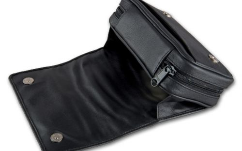 Pfeifentasche für 2 Pfeifen aus schwarzen Leder (18,5x6x9,5cm)