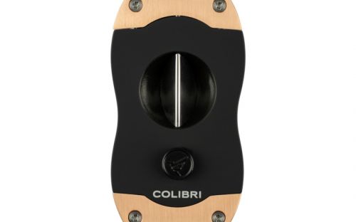 Zigarrenabschneider Colibri V-Cut - schwarz/Rosegold gebürstet