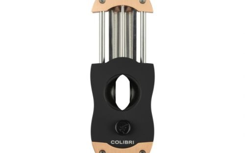 Zigarrenabschneider Colibri V-Cut - schwarz/Rosegold gebürstet