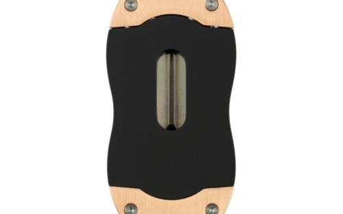 Zigarrenabschneider Colibri V-Cut - schwarz/Rosegold gebürstet