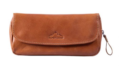 Alpenleder Michl Pfeifentasche für 1 Pfeife - Cognac