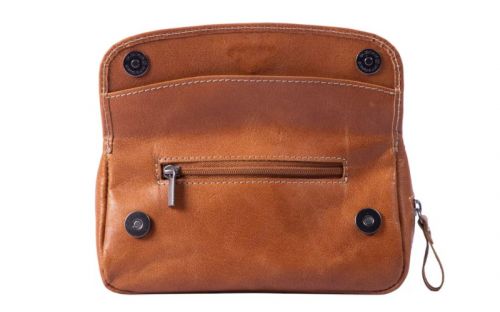 Alpenleder Michl Pfeifentasche für 1 Pfeife - Cognac