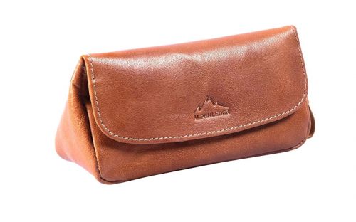 Alpenleder Michl Pfeifentasche für 1 Pfeife - Cognac