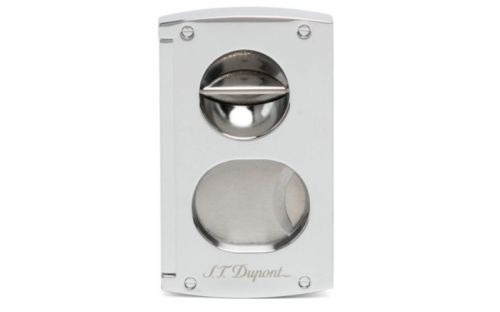 Zigarrenabschneider - ST Dupont Silber, V-Cut + Guillotine