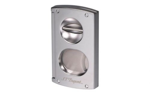 Zigarrenabschneider - ST Dupont Silber, V-Cut + Guillotine