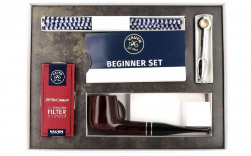 Pfeifen Geschenk-Set Vauen Intro - Beginner-Set mit brauner gerader Pfeife