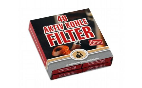 Ermuri Pfeifenfilter Aktiv Kohlefilter 9mm - 40Stk.