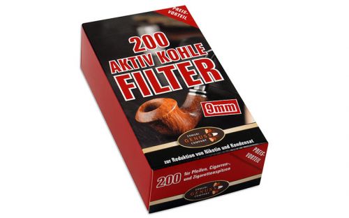 Ermuri Pfeifenfilter Aktiv Kohlefilter 9mm - 200Stk.