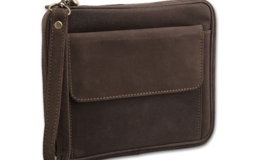 Pfeifentasche aus Leder für 6 Pfeifen - braun (20x17x5,5cm)