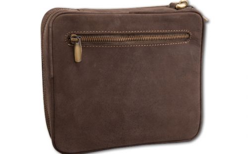 Pfeifentasche aus Leder für 6 Pfeifen - braun (20x17x5,5cm)