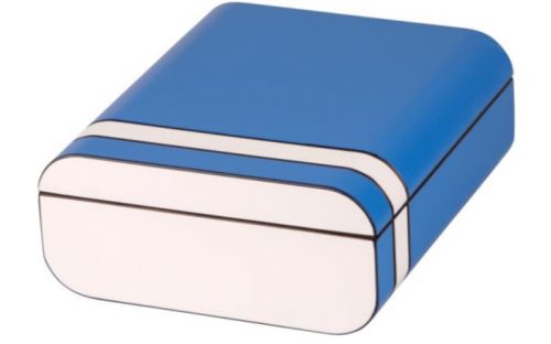 Humidor - Passatore, Blau/weiß, spanischer Zeder, für 40 Zigarren